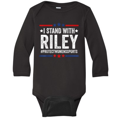 I Stand With Riley Gaines #ProtectWomensSports Baby Long Sleeve Bodysuit