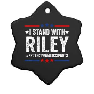 I Stand With Riley Gaines #ProtectWomensSports Ceramic Star Ornament