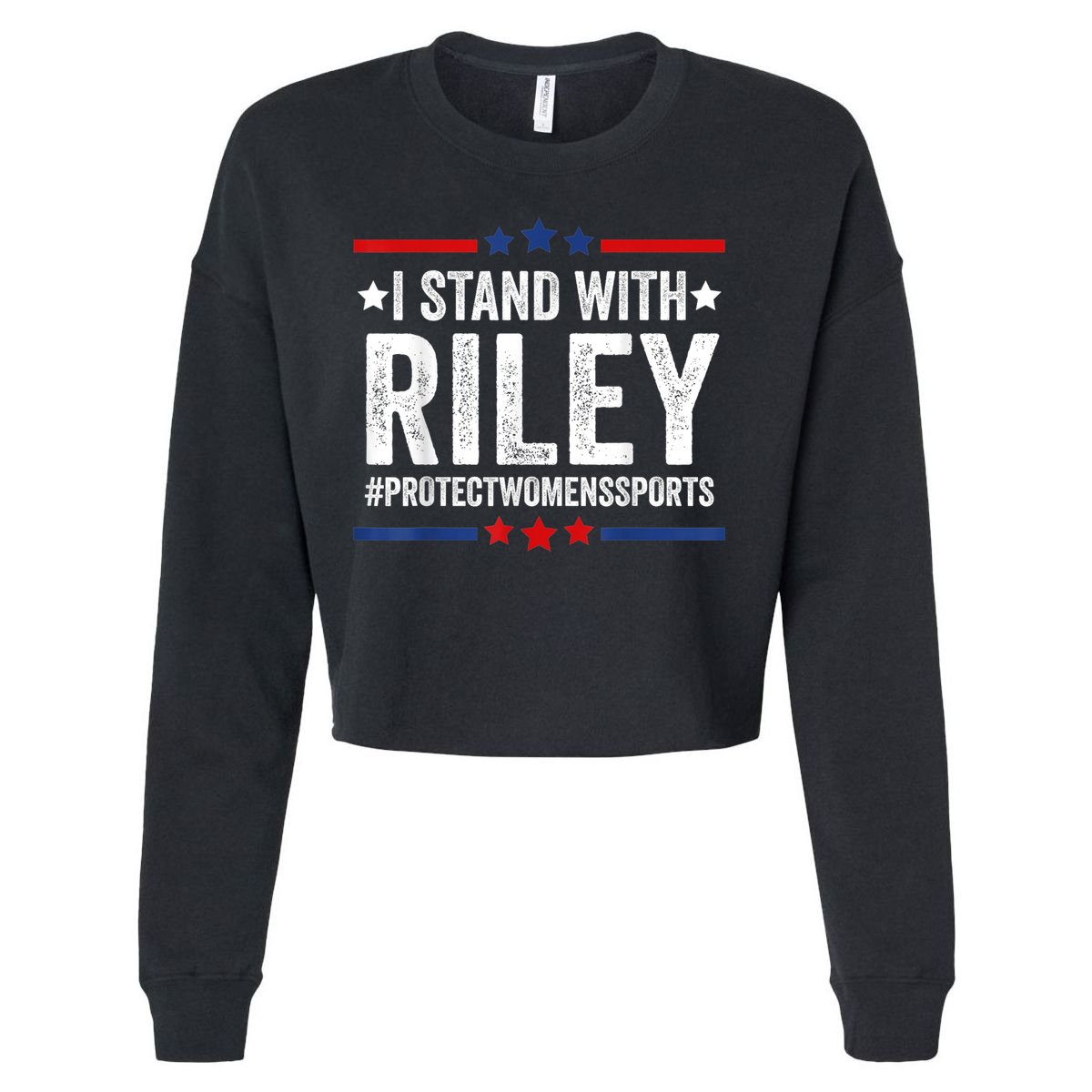 I Stand With Riley Gaines #ProtectWomensSports Cropped Pullover Crew