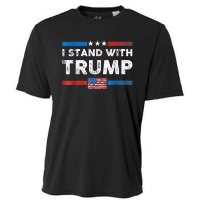 I Stand With Trump American Flag Cooling Performance Crew T-Shirt