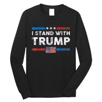 I Stand With Trump American Flag Long Sleeve Shirt