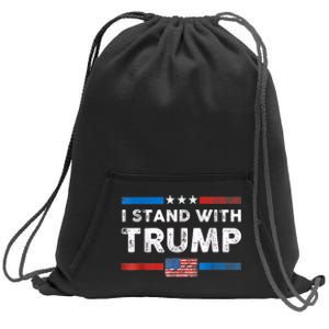 I Stand With Trump American Flag Sweatshirt Cinch Pack Bag