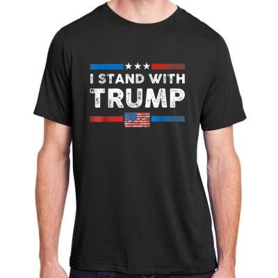 I Stand With Trump American Flag Adult ChromaSoft Performance T-Shirt