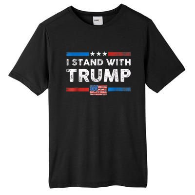 I Stand With Trump American Flag Tall Fusion ChromaSoft Performance T-Shirt