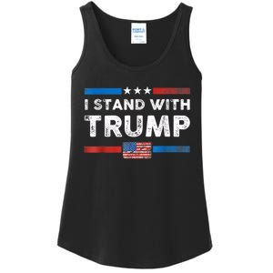 I Stand With Trump American Flag Ladies Essential Tank