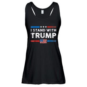 I Stand With Trump American Flag Ladies Essential Flowy Tank