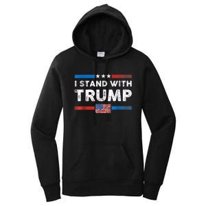 I Stand With Trump American Flag Women's Pullover Hoodie