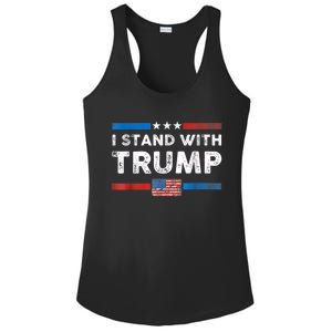 I Stand With Trump American Flag Ladies PosiCharge Competitor Racerback Tank