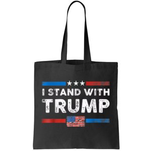 I Stand With Trump American Flag Tote Bag