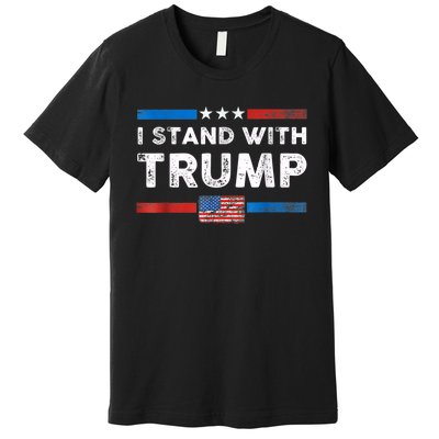 I Stand With Trump American Flag Premium T-Shirt