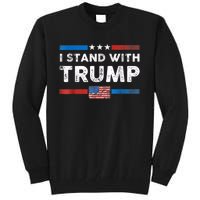 I Stand With Trump American Flag Tall Sweatshirt