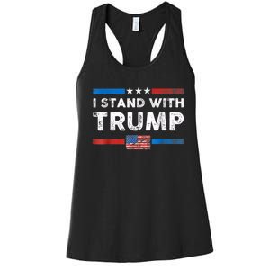 I Stand With Trump American Flag Women's Racerback Tank