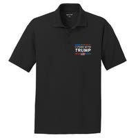 I Stand With Trump American Flag PosiCharge RacerMesh Polo