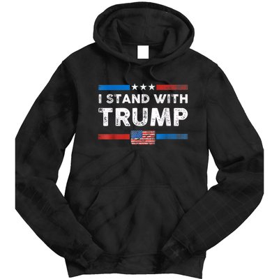 I Stand With Trump American Flag Tie Dye Hoodie