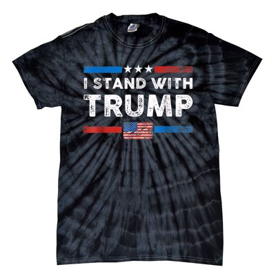 I Stand With Trump American Flag Tie-Dye T-Shirt