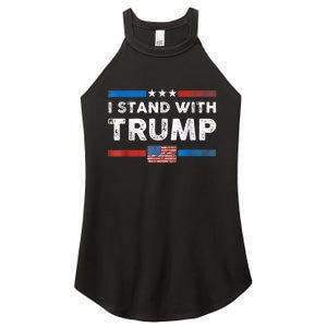 I Stand With Trump American Flag Women's Perfect Tri Rocker Tank