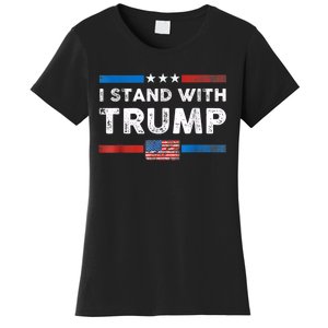 I Stand With Trump American Flag Women's T-Shirt