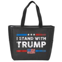 I Stand With Trump American Flag Zip Tote Bag