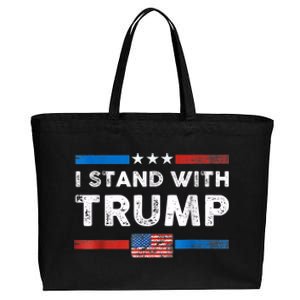 I Stand With Trump American Flag Cotton Canvas Jumbo Tote