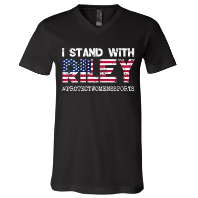 I Stand With Riley Gaines #ProtectWomensSports V-Neck T-Shirt
