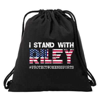 I Stand With Riley Gaines #ProtectWomensSports Drawstring Bag