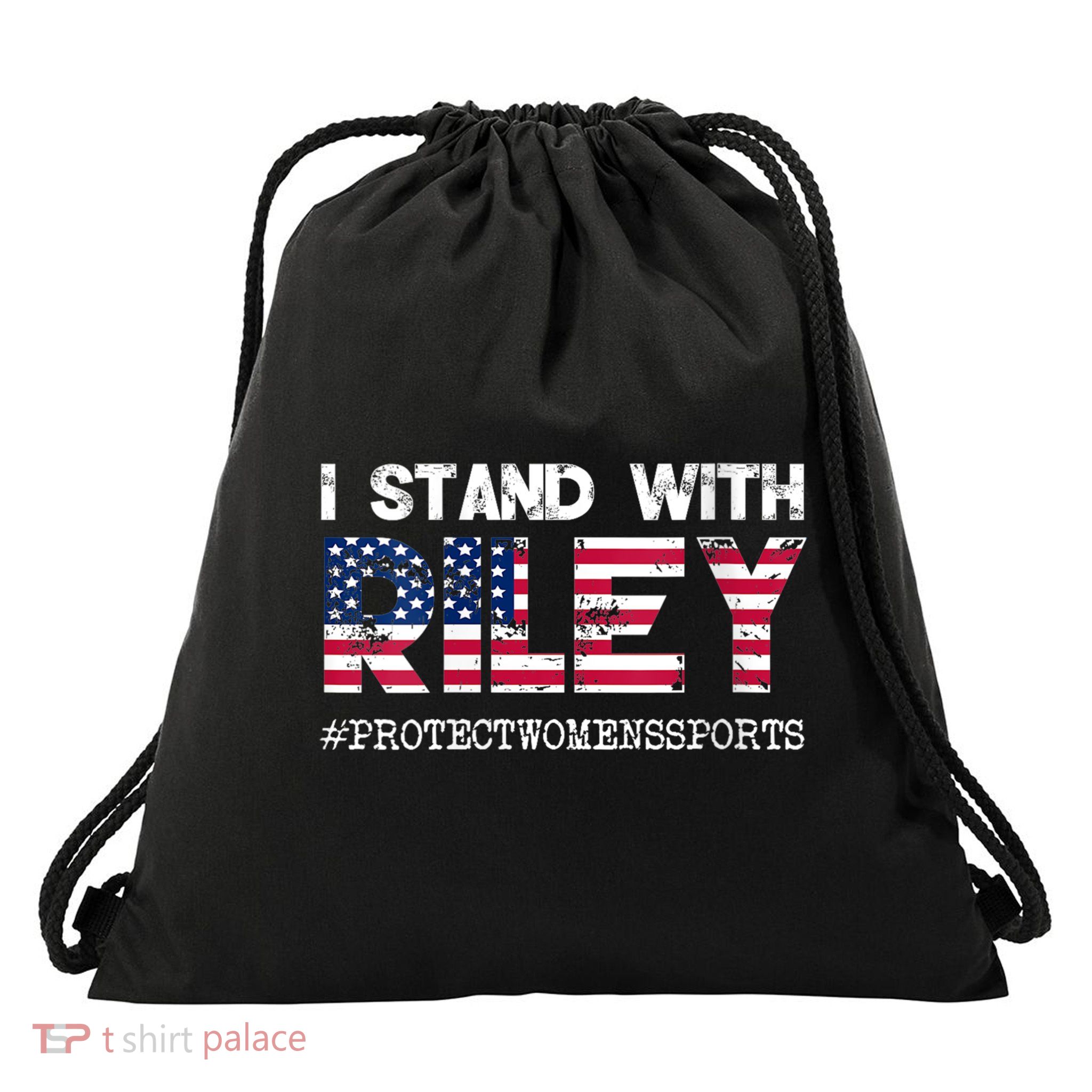 I Stand With Riley Gaines #ProtectWomensSports Drawstring Bag