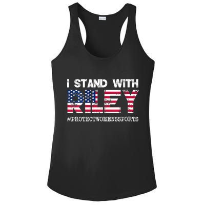 I Stand With Riley Gaines #ProtectWomensSports Ladies PosiCharge Competitor Racerback Tank