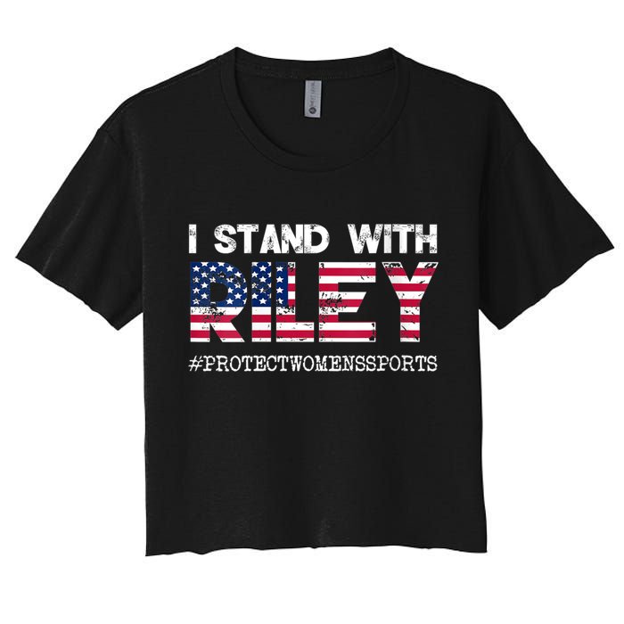 I Stand With Riley Gaines #ProtectWomensSports Women's Crop Top Tee