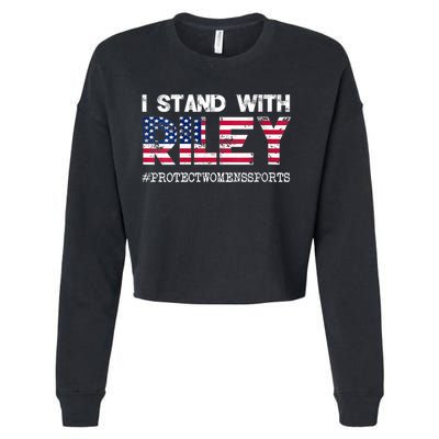 I Stand With Riley Gaines #ProtectWomensSports Cropped Pullover Crew