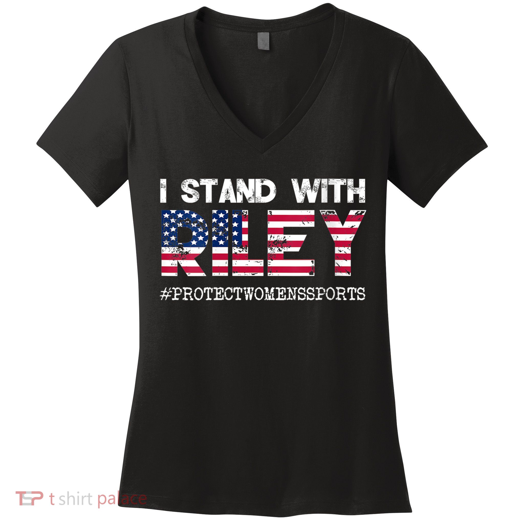 I Stand With Riley Gaines #ProtectWomensSports Women's V-Neck T-Shirt