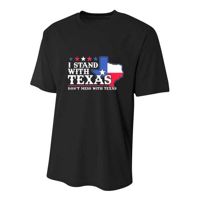 I Stand With Texas 2024 Don’T Mess With Texas Youth Performance Sprint T-Shirt