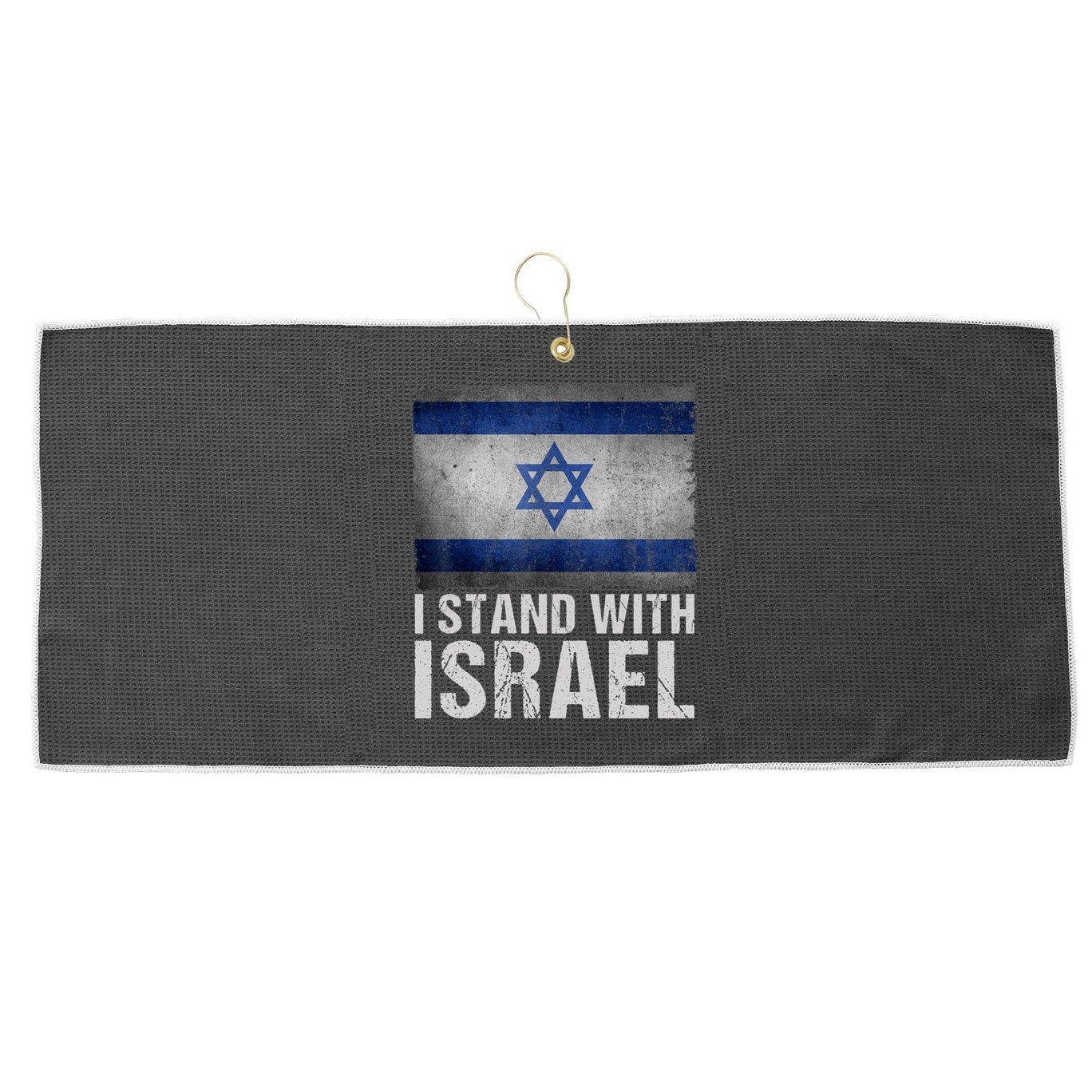 I Stand With Israel Large Microfiber Waffle Golf Towel