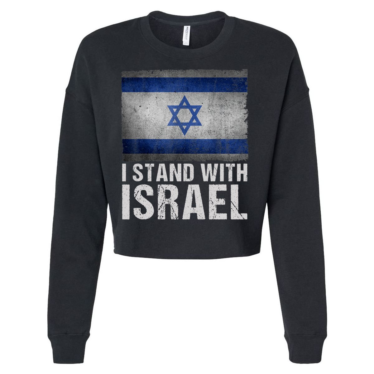I Stand With Israel Cropped Pullover Crew