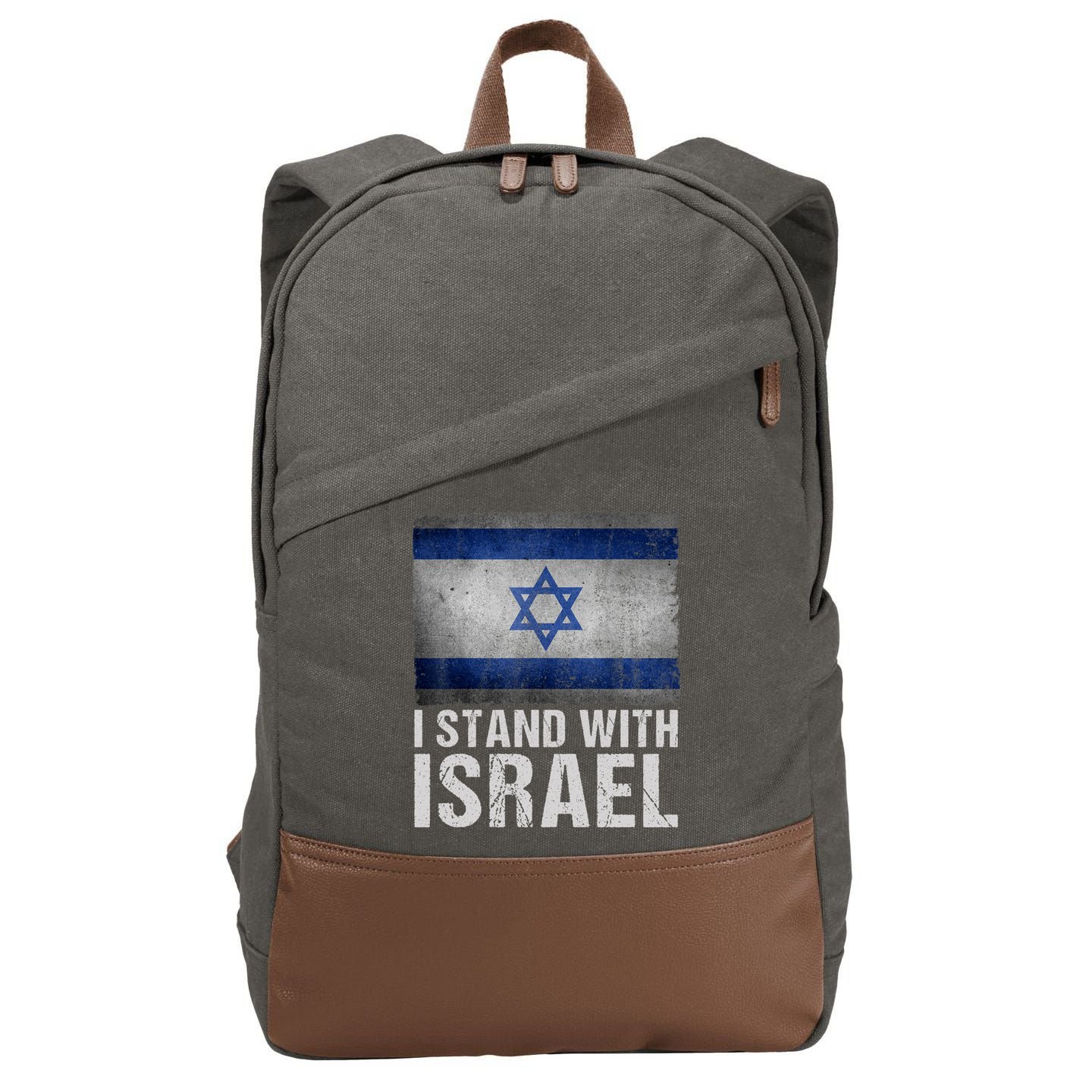 I Stand With Israel Cotton Canvas Backpack