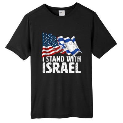 I Stand With Israel Usa American Flag W Israel Flag Tall Fusion ChromaSoft Performance T-Shirt