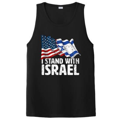 I Stand With Israel Usa American Flag W Israel Flag PosiCharge Competitor Tank