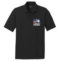 I Stand With Israel Usa American Flag W Israel Flag PosiCharge RacerMesh Polo