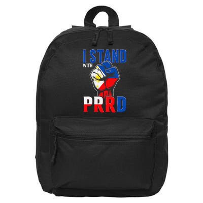 I Stand With PRRD Philippine Flag Support 16 in Basic Backpack