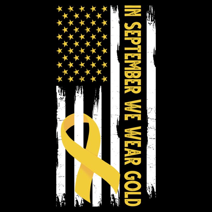 In September We Wear Gold Childhood Cancer Awareness Flag Doggie Tank