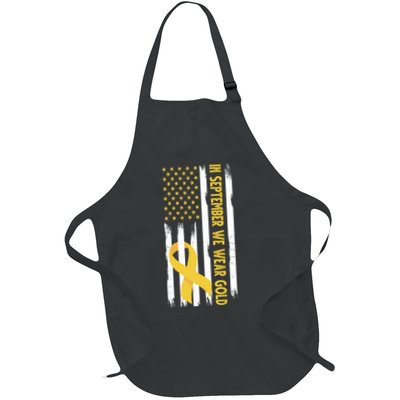 In September We Wear Gold Childhood Cancer Awareness Flag Apron