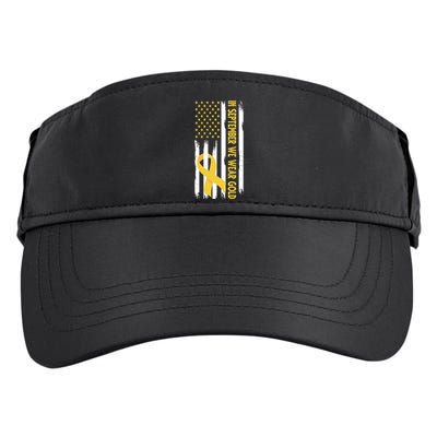 In September We Wear Gold Childhood Cancer Awareness Flag Adult Drive Performance Visor