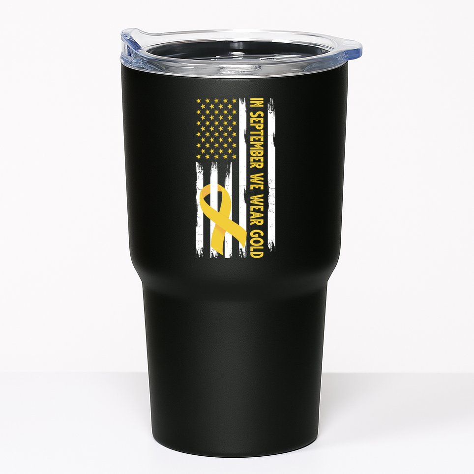In September We Wear Gold Childhood Cancer Awareness Flag Tumbler