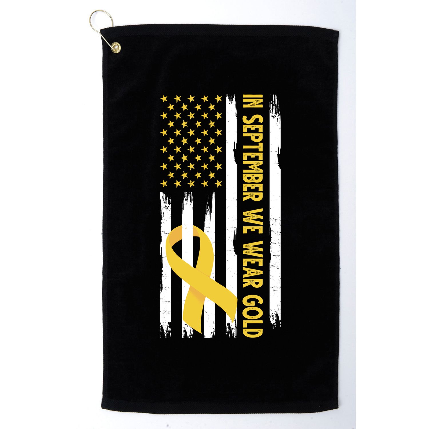 In September We Wear Gold Childhood Cancer Awareness Flag Golf Towel