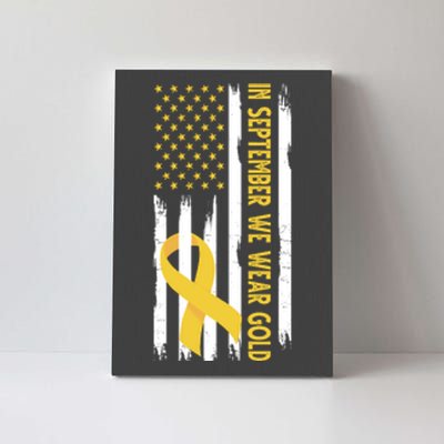 In September We Wear Gold Childhood Cancer Awareness Flag Canvas