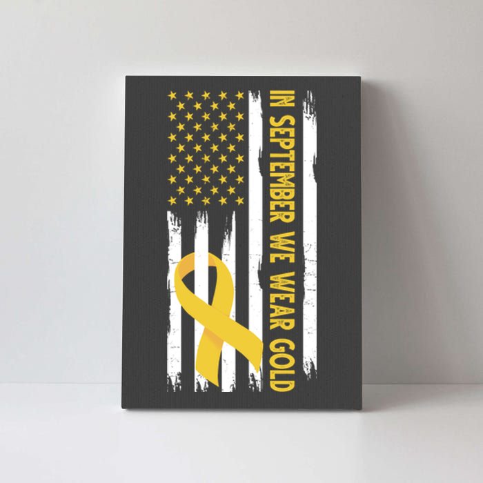 In September We Wear Gold Childhood Cancer Awareness Flag Canvas