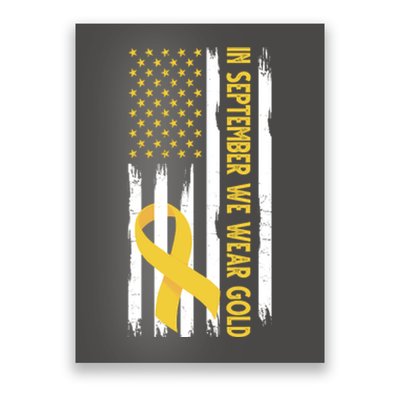 In September We Wear Gold Childhood Cancer Awareness Flag Poster