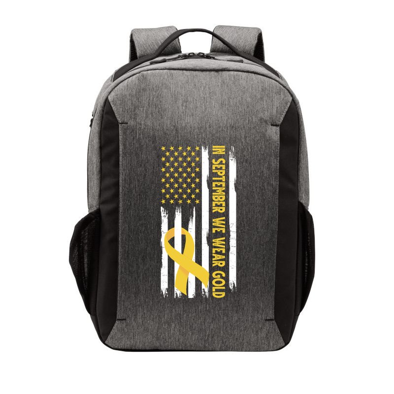 In September We Wear Gold Childhood Cancer Awareness Flag Vector Backpack