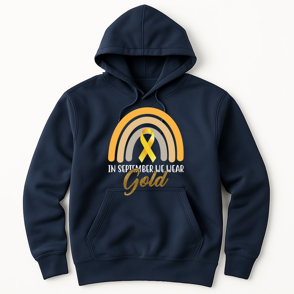 In September We Wear Gold Childhood Cancer Rainbow Hoodie