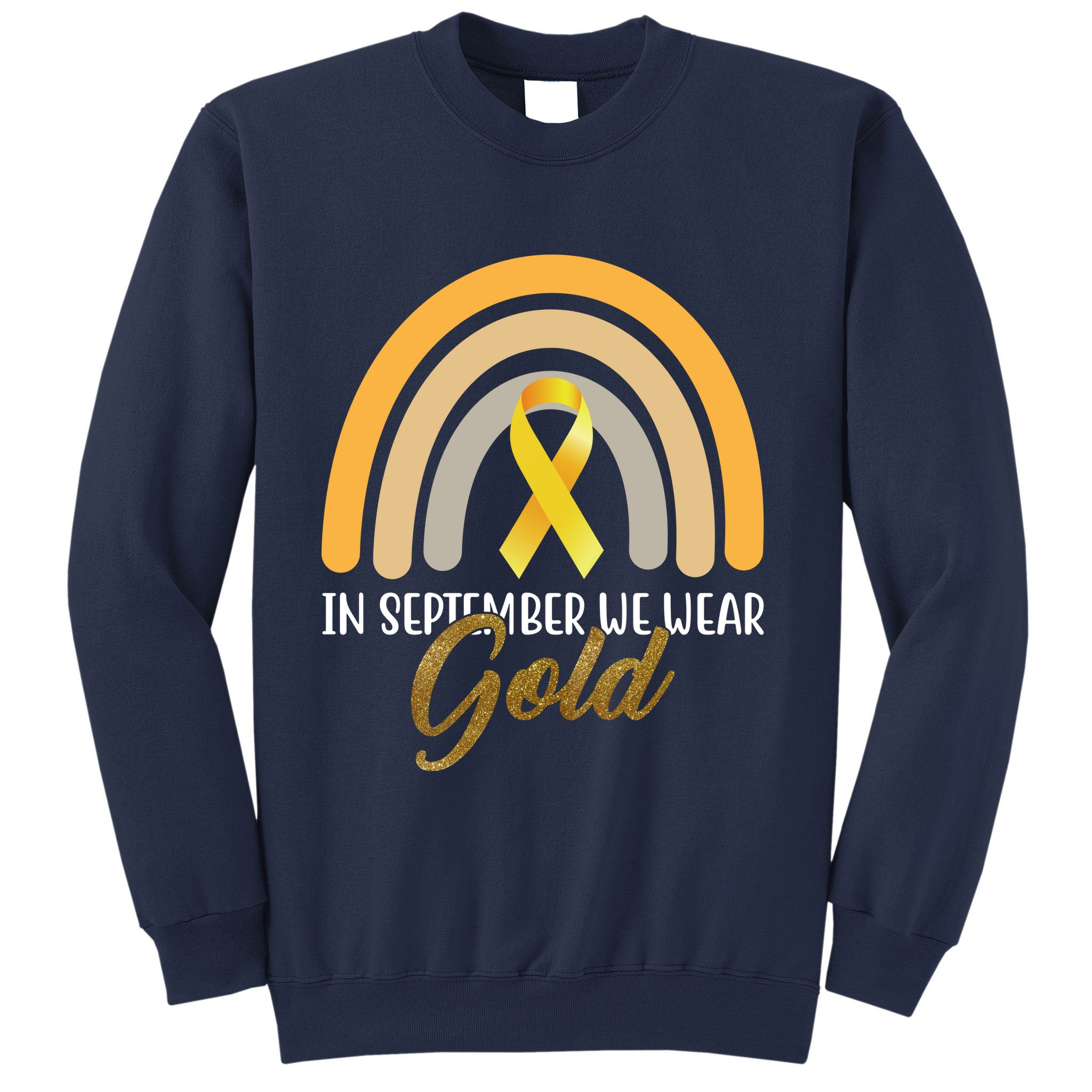 In September We Wear Gold Childhood Cancer Rainbow Sweatshirt