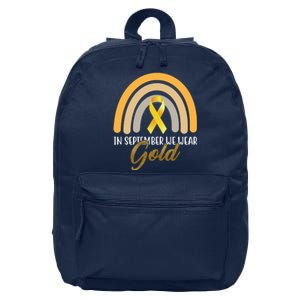 In September We Wear Gold Childhood Cancer Rainbow 16 in Basic Backpack